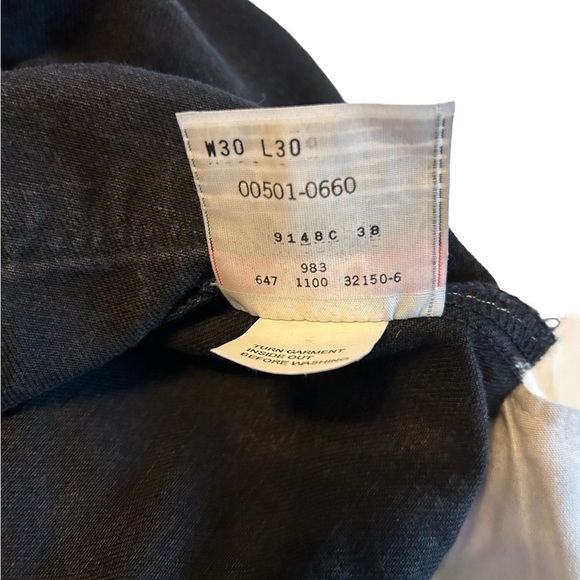 Vintage 80s Levis 501 Custom Flare Denim Button Fly Hippie USA Actual 30 x 29.5 - Picture 10 of 14